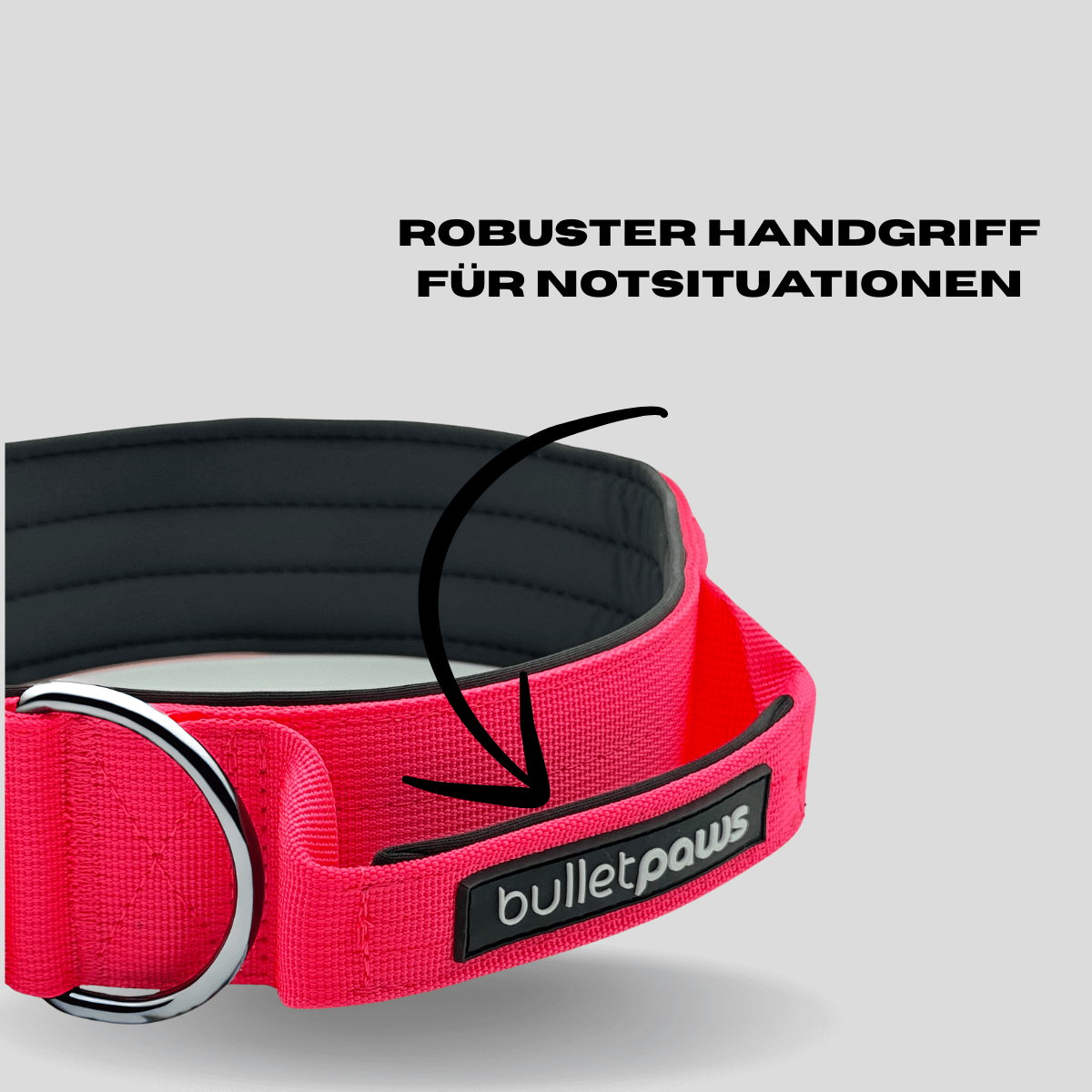 Alpha Hundehalsband® mit Griff - Pink