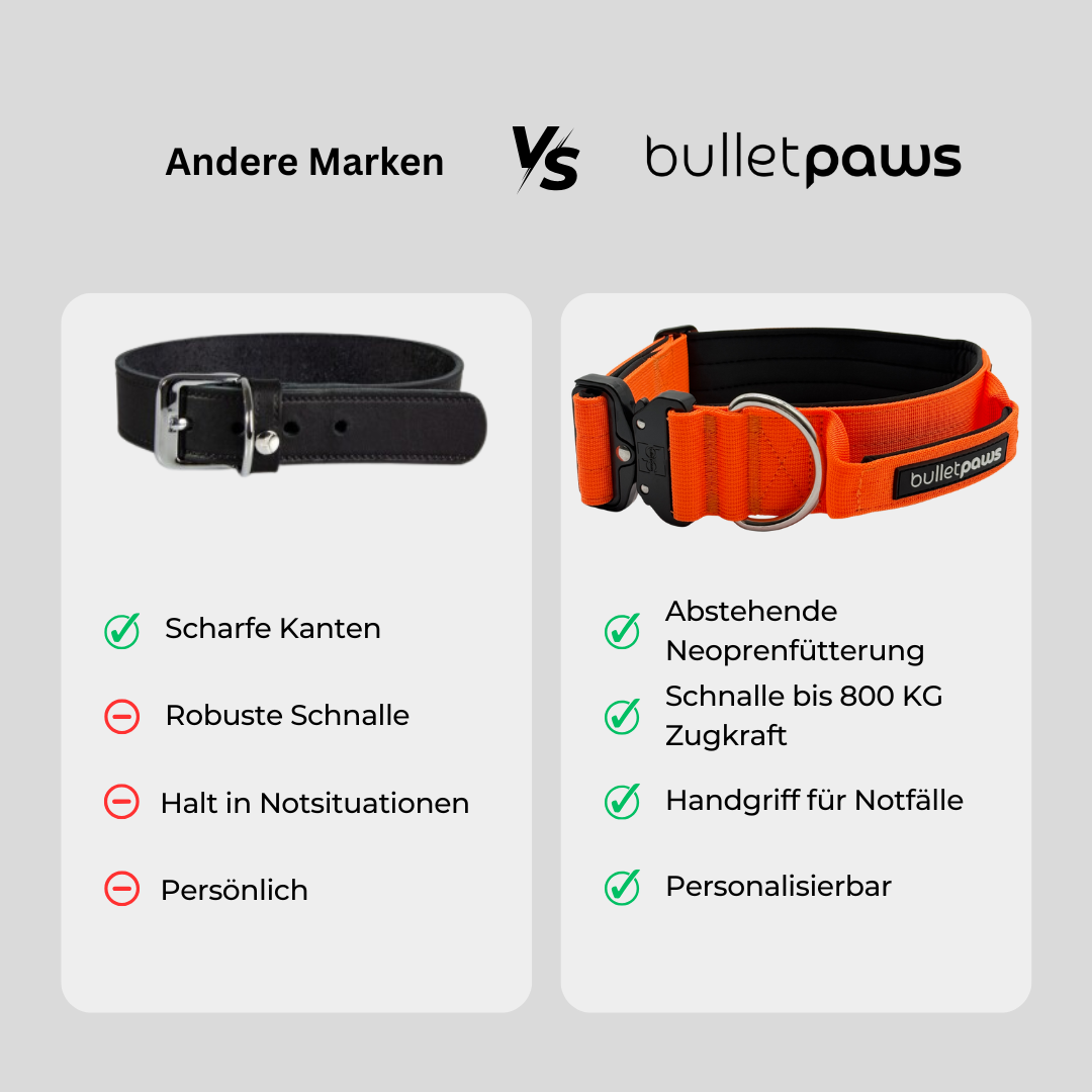 Alpha Hundehalsband® mit Griff - Orange