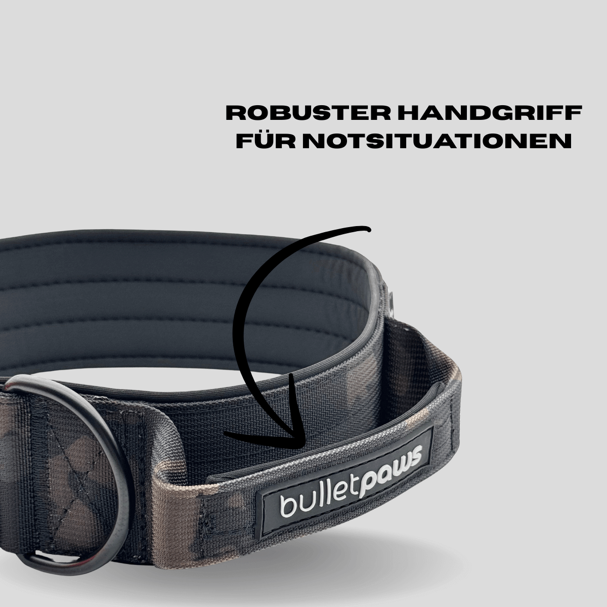 Alpha Hundehalsband® mit Griff - Camouflage - BulletPaws