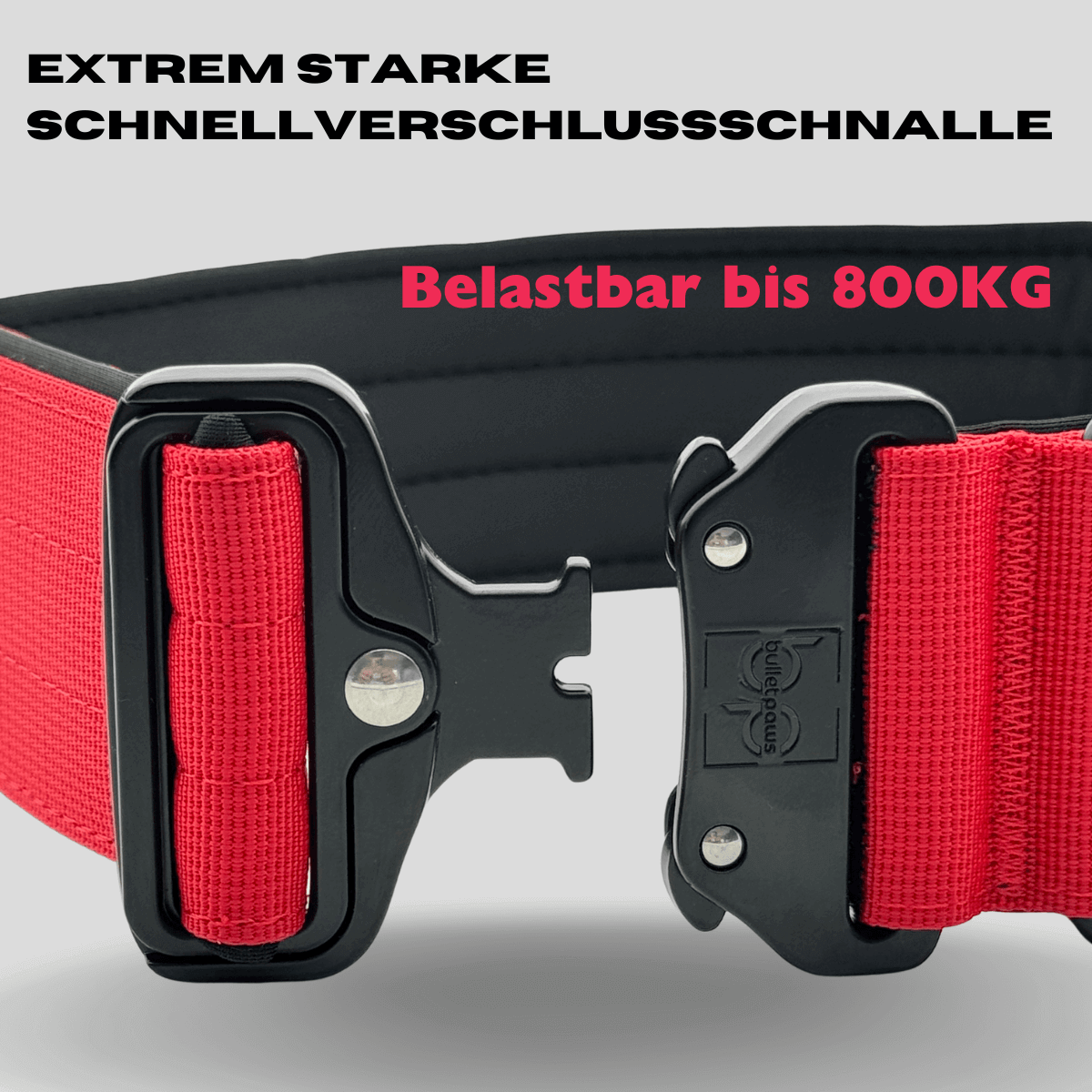 Alpha Hundehalsband® mit Griff - Rot - BulletPaws
